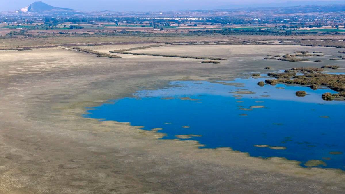 El lago Koroneia se reduce a menos de una décima parte en Grecia